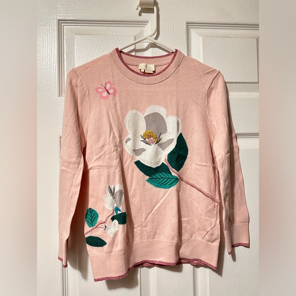 Kate Spade Peachy Embellished Floral Sweater